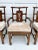 Here is a fantastic set of FIVE Asian dining chairs with upholstered seats and carved wood backrests. Each chair has a...