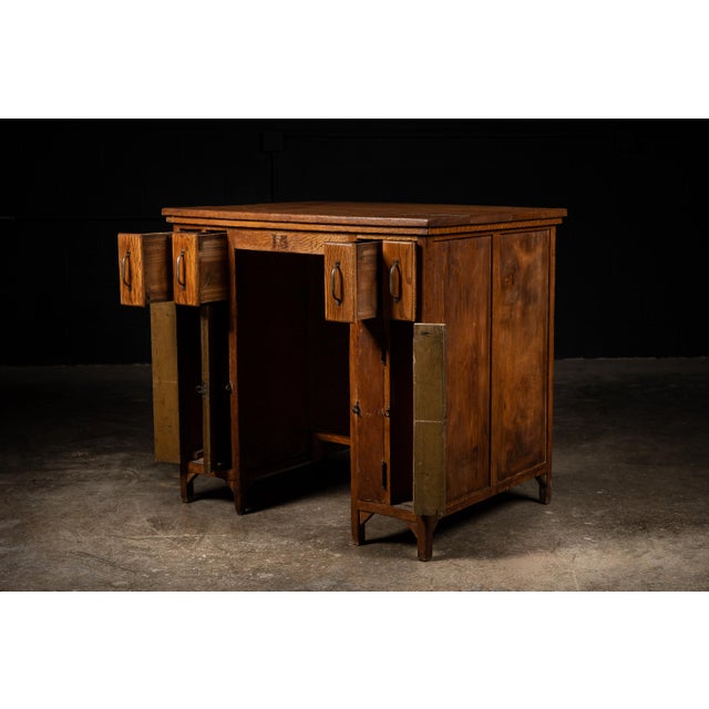 Industrial Vintage Industrial Desk With Drawers For Sale - Image 3 of 8