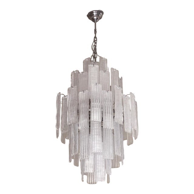 Contemporary Modern "Listelli" Murano Glass Sputnik Chandelier For Sale