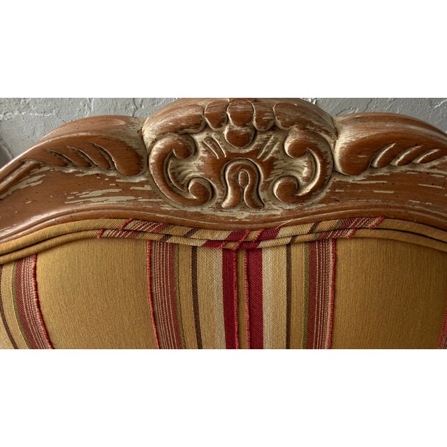 Vintage Louis XV Style Distresses Bergère Chairs For Sale - Image 13 of 15