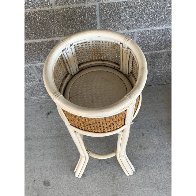 Vintage Cane and Bamboo Plant Stand Chairish