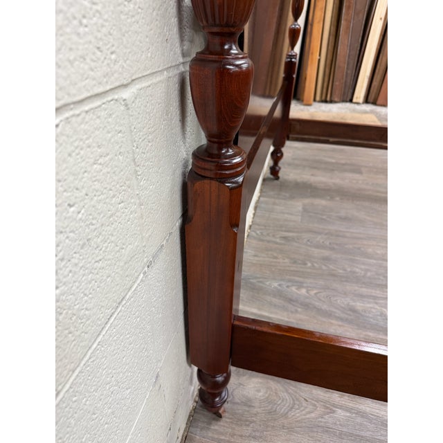 Wood Vintage Full Size Duncan Phyfe Style Mahogany Bed For Sale - Image 7 of 16
