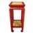 Late 20th Century Asian-Inspired Red Plant Stand With Rush Top For Sale