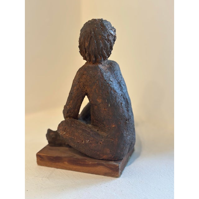 Ceramic Sculpture of Seated Figure For Sale - Image 4 of 4