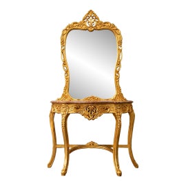 Example of Console Table With Mirror Set