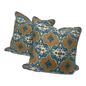 Nomadic Isabelle De Borchgrave Screen Printed Fabricut Pillows - Pair
