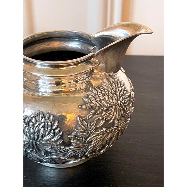 Chinese Chinese Export Sterling Silver Creamer and Sugar by Cutshing For Sale - Image 3 of 16