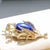 1940s Art Deco Lapis Lazuli and Diamond 18k Yellow Gold Brooch Pendant For Sale - Image 9 of 9