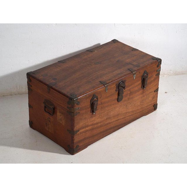 Antique Japanese Trunk in Wood For Sale - Image 11 of 11