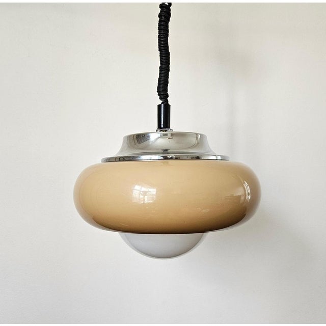 Glass Mid-Century Space Age Pendant by Guzzini for Meblo, Italy, 1970s For Sale - Image 7 of 15