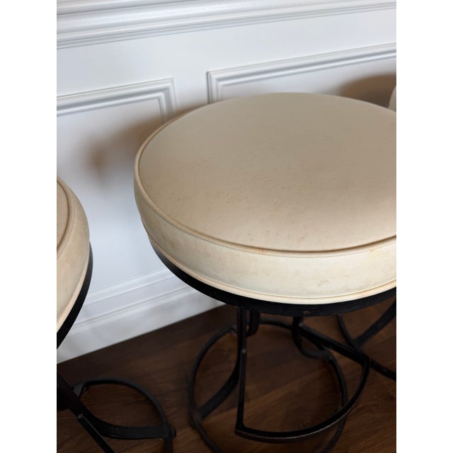 Mid-Century Modern Vintage Shaver-Howard Swivel Counter Stools, Set of Four, Circa 1970s For Sale - Image 3 of 15