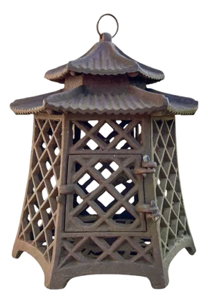 Japanese Style Cast Iron Pagoda Garden Lantern, 1970s