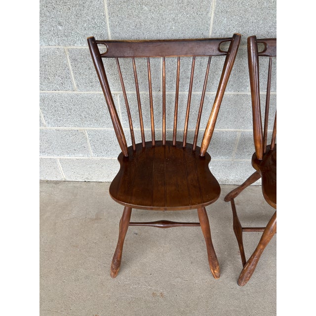 Description: Sprague & Carleton Antique Birdcage Style Maple Side Chairs - Set of 4. In Good Antique Furniture Condition,...