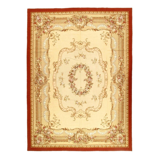 2020s 2020s Beige Fine Hand Knotted Abusson Rug For Sale - Image 5 of 5