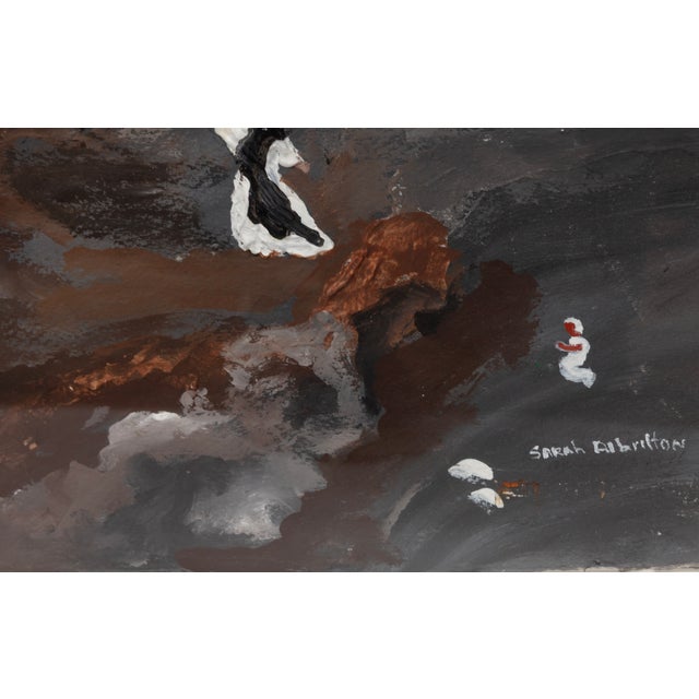 American Louisiana Modernist “The Crucifixion”, Large Mixed Media Painting, Sarah Albritton For Sale - Image 3 of 4