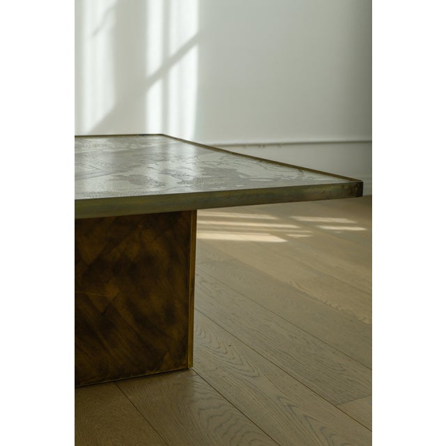 1960s Mid-Century Modern Coffee Table by LaVerne, Brass & Pewter, 1965 For Sale - Image 5 of 12
