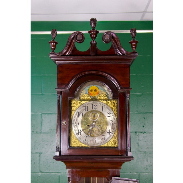 Early 18th Century Georgian English Tall Case Granfather Clock For Sale - Image 10 of 14