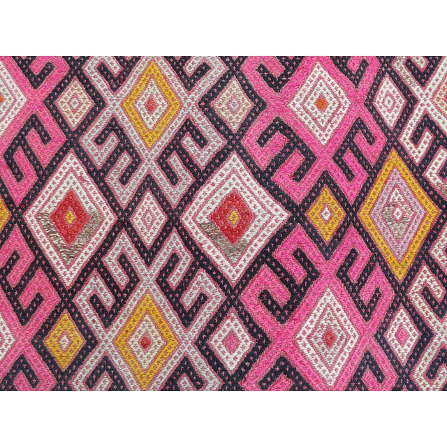 Textile Mid 20th Century 60s Vintage Handmade Turkish Pink Kilim Jejim Boho Area Rug For Sale - Image 7 of 11