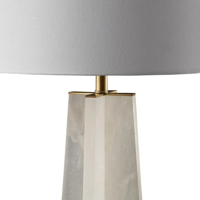 Gracellen Alabaster Table Lamp in White/Gold For Sale In Philadelphia - Image 6 of 7