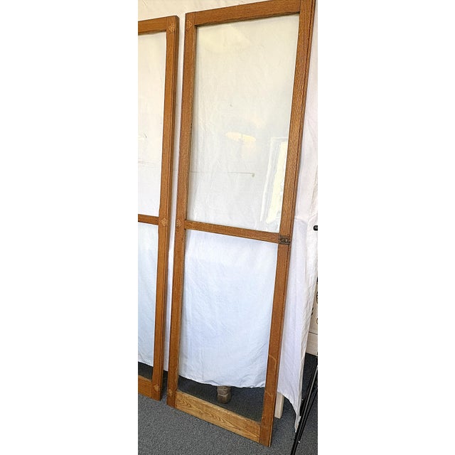 Mid 20th Century Vintage Architectural Salvage Oak and Glass Doors- Set of 3 For Sale - Image 5 of 18