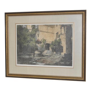 Luigi Kasimir "Seebenstein Castle, Austria" Estate Signed Etching With Aquatint For Sale