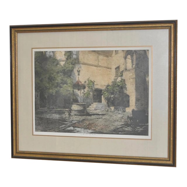 Luigi Kasimir "Seebenstein Castle, Austria" Estate Signed Etching With Aquatint For Sale