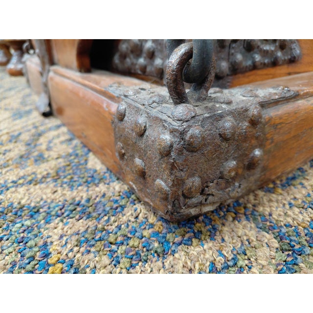 Chinese Wood and Wrought Iron Wedding Chest For Sale - Image 9 of 13