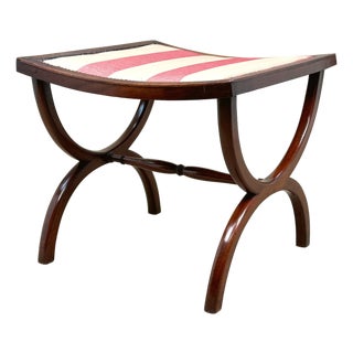 Regency Mahogany Curule Stool, 1810s For Sale