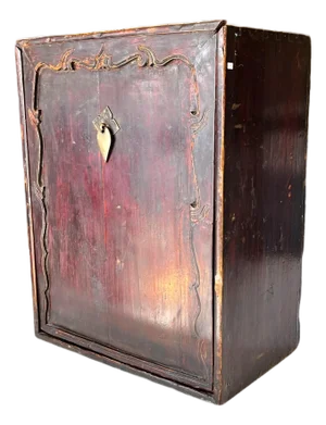 Small Chinese Antique Apothecary Cabinet With Front Closing Door