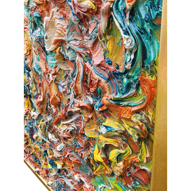 Brick Red Contemporary Abstract Expressionist Original Oil Painting "Softly Walking" by Barry Benner For Sale - Image 8 of 13