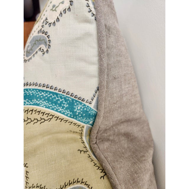 Transitional Set of 2 Pindler Quilted Paisley Pillows For Sale - Image 3 of 4