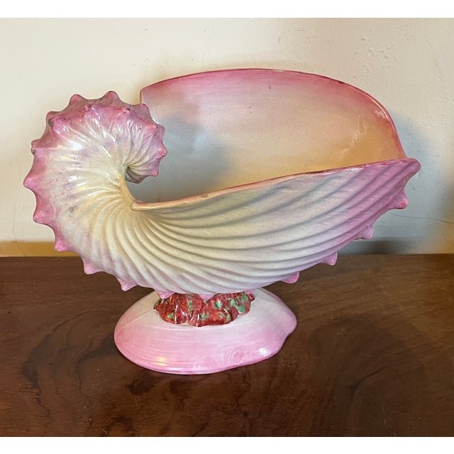 Antique 19th Century Wedgwood Pearlware Centerpiece - Pink Nautilus Sea Shell Compote Tureen For Sale - Image 10 of 16