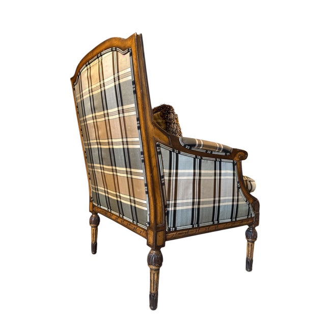 EJ Victor EJ Victor for Rob and Stuckey French Louis XVI Upholstered Arm Chair For Sale - Image 4 of 11