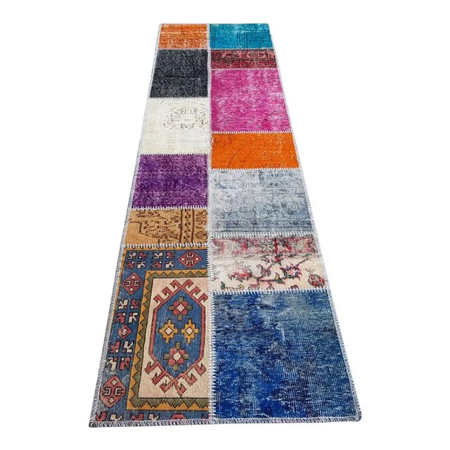 Bohemian Handknotted Vintage Runner For Sale