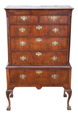Antique Georgian Figured Walnut Chest of Drawers