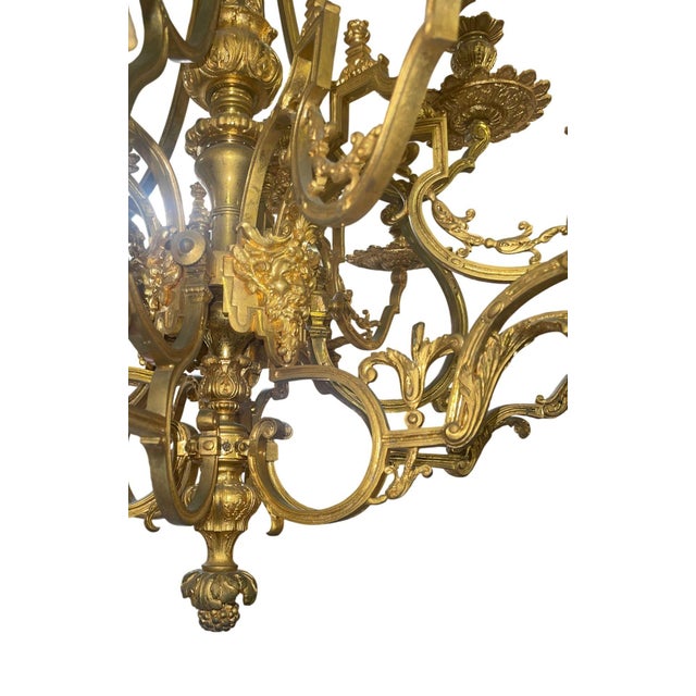 Impressive 19th Century French Gilt Bronze Chandelier For Sale - Image 10 of 10