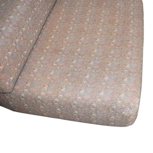 A low modular square stacked mid century modern lounge chair. This piece features a large square seat with a stacked...