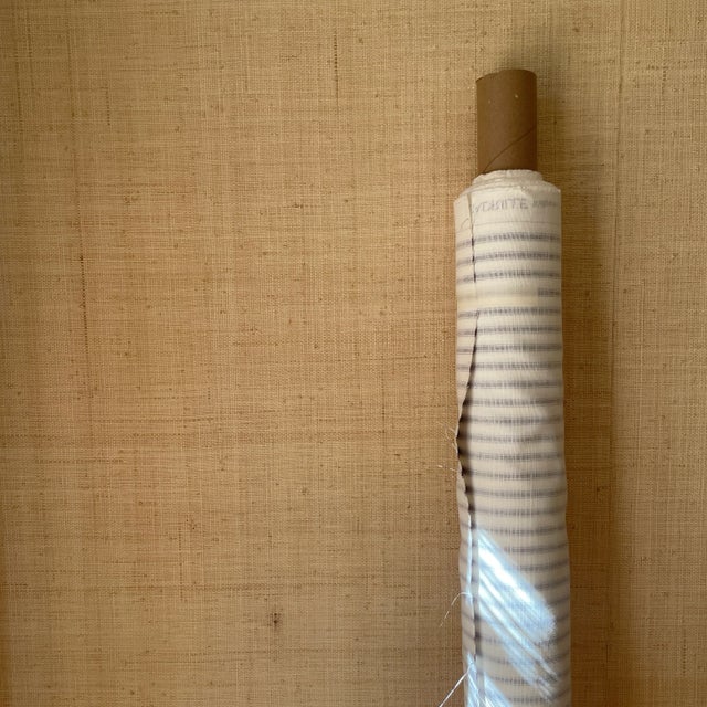 Chapelle Stripe in Custom Eggplant on White Belgian Linen/Cotton 54in wide 4 yards, 2ft long