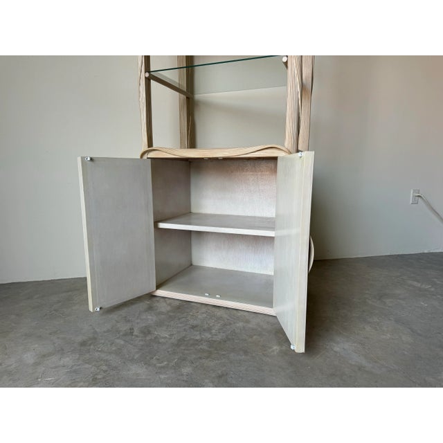 Beige Vintage Betty Cobonpue - Style Pencil Reed Lighted Etagere/ Sold For Sale - Image 8 of 12