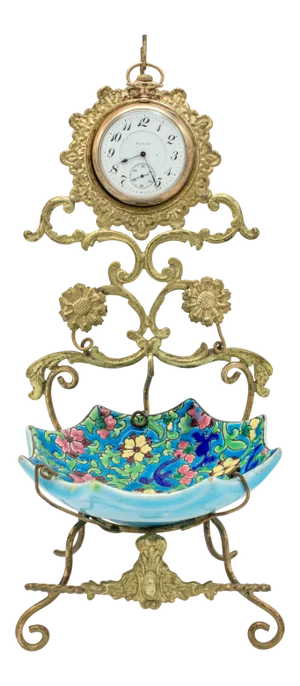 1920s French Longwy Pocket Watch Stand