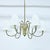 Swedish Modern, 6-light brass chandelier. very nice, almost drop shaped, central decor element from which all of the 6...
