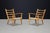 Pair of Sculptural Italian Armchairs in Patinated Beech, 1940s A remarkable pair of Italian armchairs dating from the...
