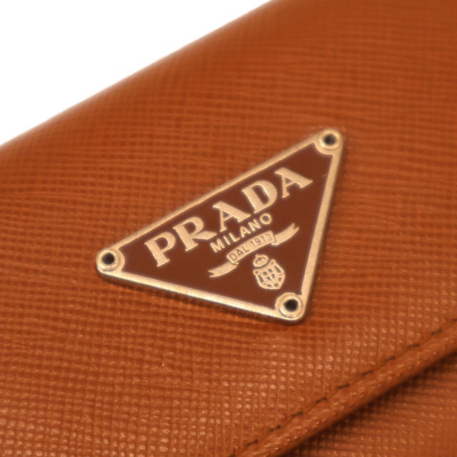 2010s Prada Tobacco Saffiano Leather Portamon Key Case Card Holder, 2016. For Sale - Image 5 of 8