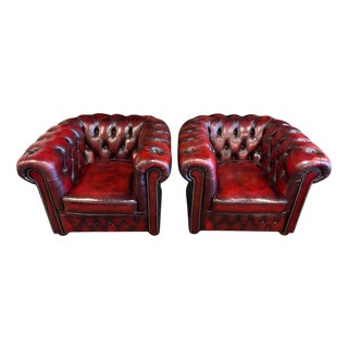 Chesterfield Club Chairs from Winchester, 2000s, Set of 2 For Sale