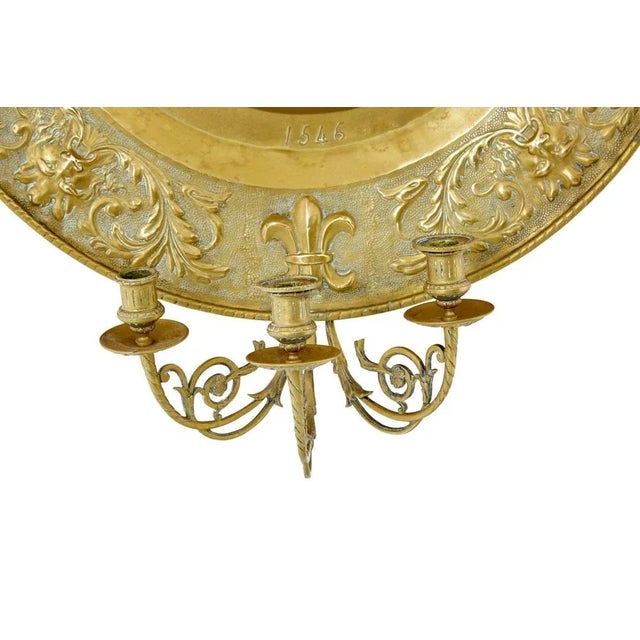 Antique French Brass Sconces, 1890s, Set of 2 For Sale - Image 3 of 9