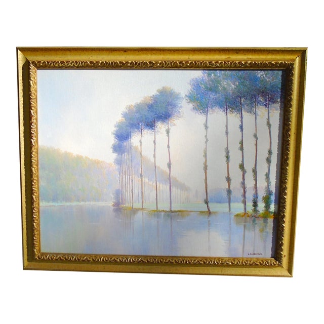 "The Rance River, Brittany, France", an Original Oil Painting on Artist's Board For Sale