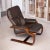 Wood Pair of Brown Leather Scandinavian Cantilever Bentwood Sling Chairs For Sale - Image 7 of 13