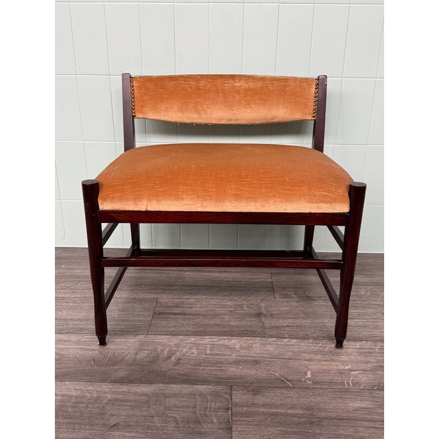 Small Vintage Italian Armchair in Wood and Velvet, 1960s For Sale - Image 13 of 15