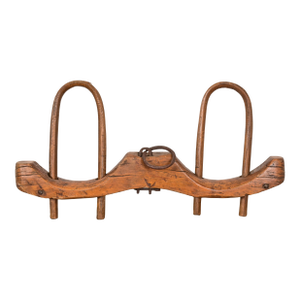 Antique Wooden Ox Yoke – Hand-Carved Farm Wall Sculpture