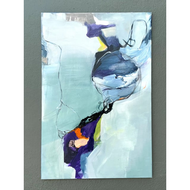 Vintage Abstract Expressionist Oil Painting on Canvas For Sale - Image 13 of 16